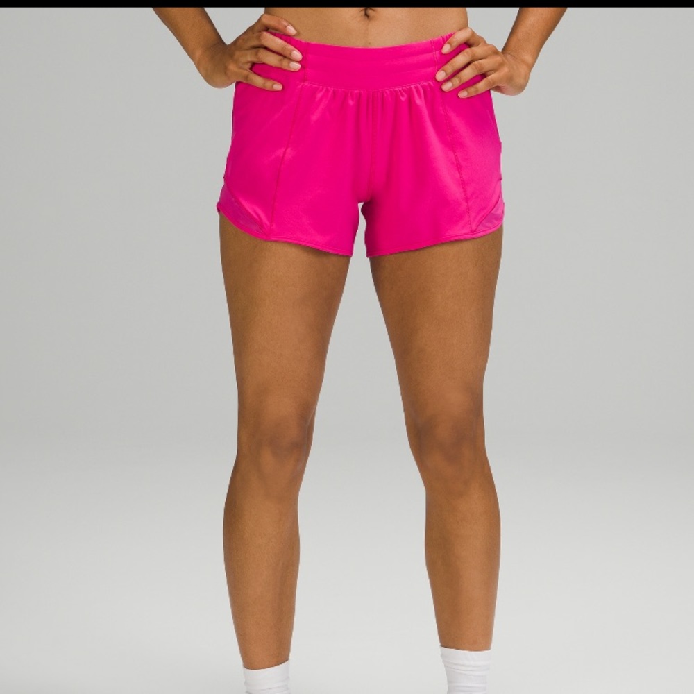 lululemon sonic pink hotty hot shorts